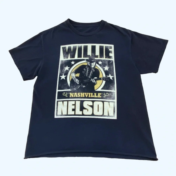 unbranded Tops - Willie Nelson Black Graphic Tee Concert T-Shirt Womans Small